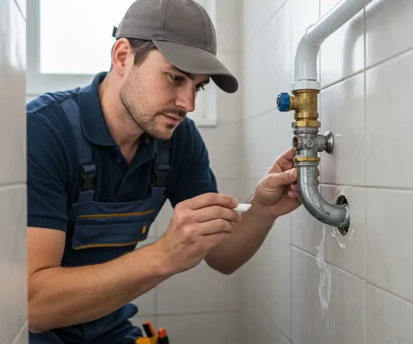 vérification tuyauterie par plombier charleroi fuite murale